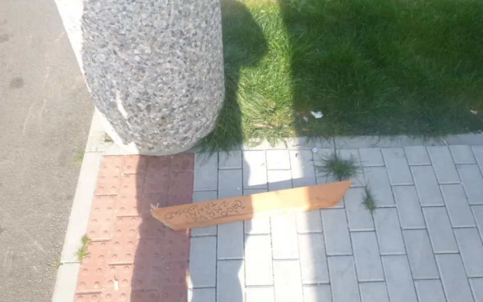 Prkno z rozbitého altánu.