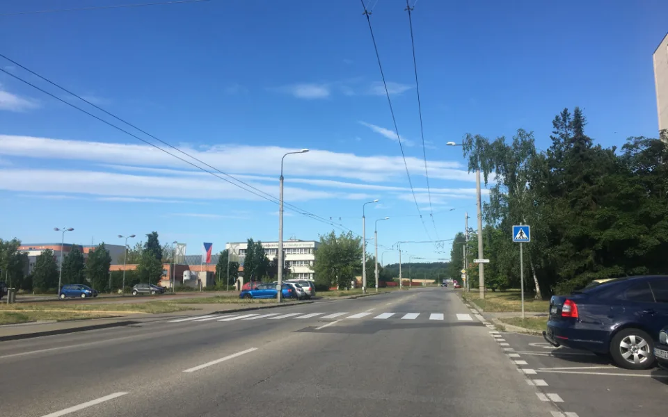 Křižovatka Branišovské a J. Opletala