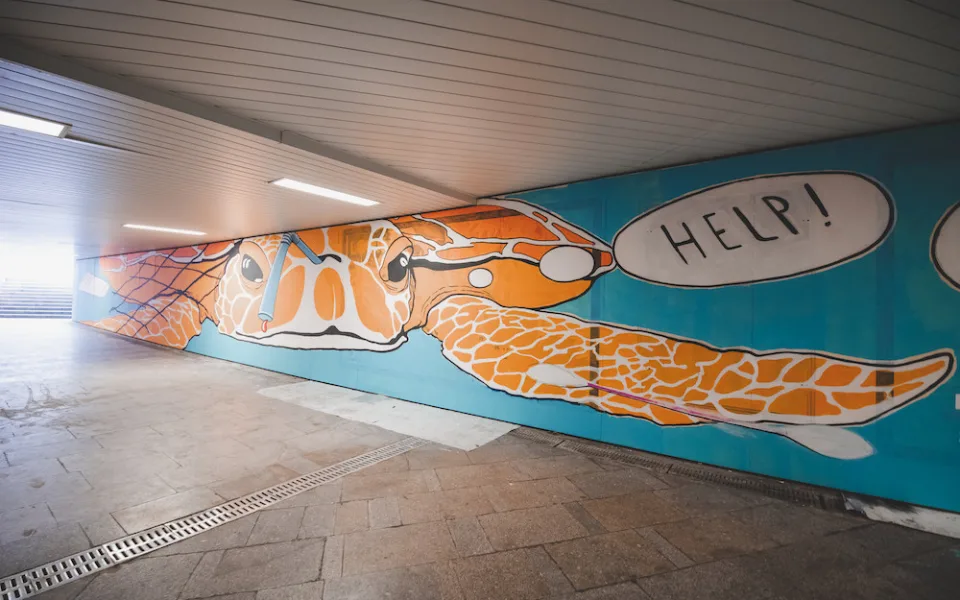 Podchod u nádraží oživily grafitti