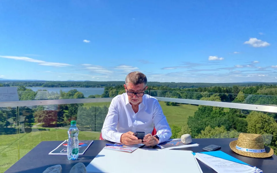 Andrej Babiš v třeboňských lázních Aurora.