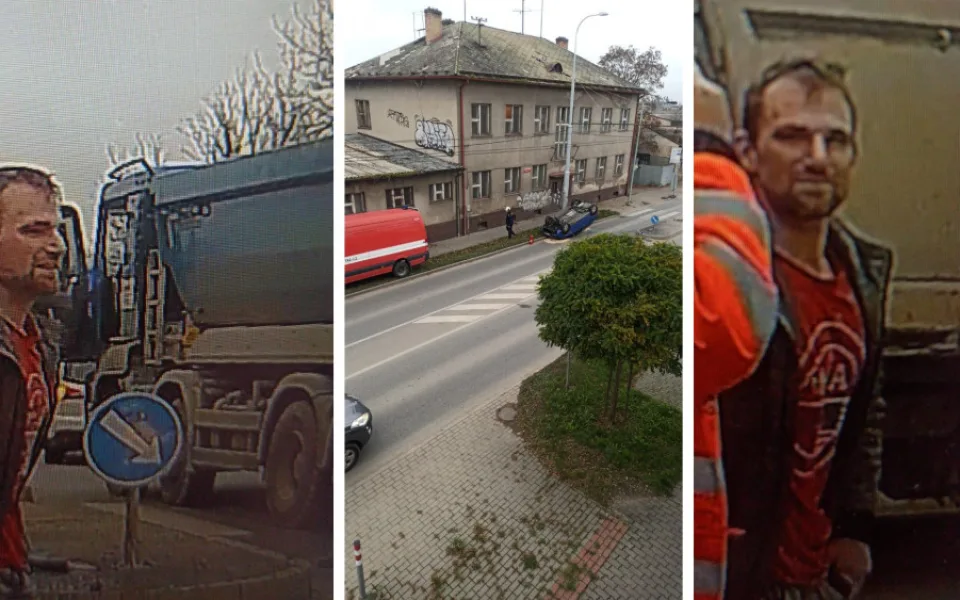Policisté hledají muže ze snímku. Mohl by pomoci s rozluštěním nehody v Dobrovodské ulici.