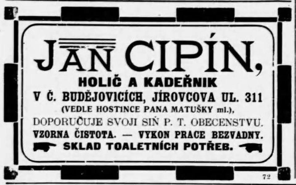 Ze života pod Černou věží: Holič Jan Cipín