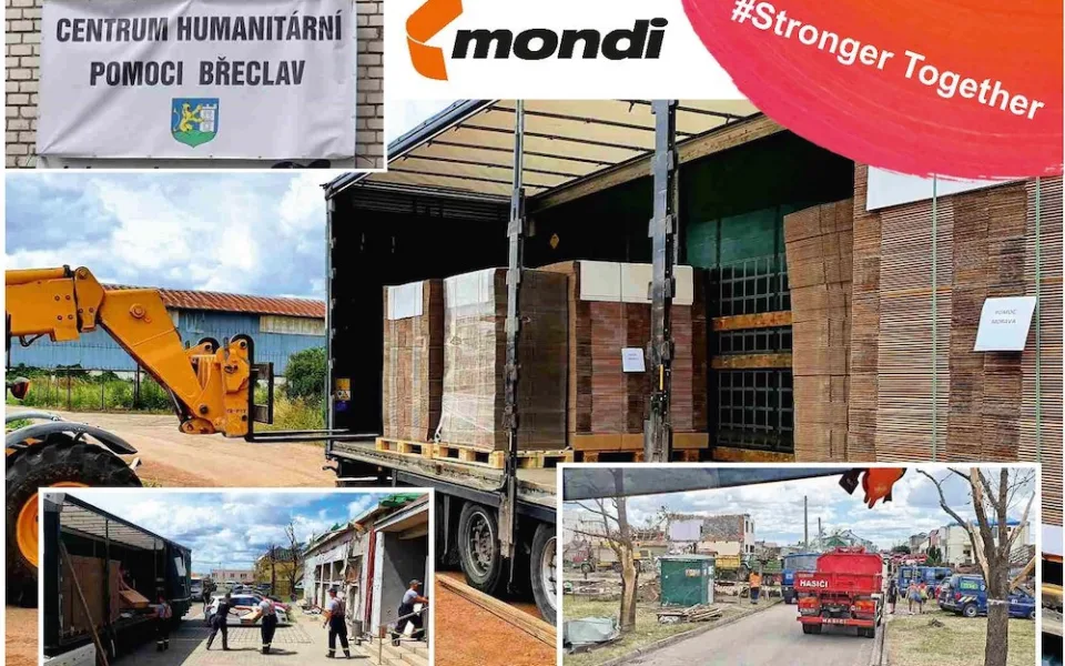 Firma Mondi Bupak v Českých Budějovicích se zapojila do pomoci lidem v obcích zasažených ničivým tornádem