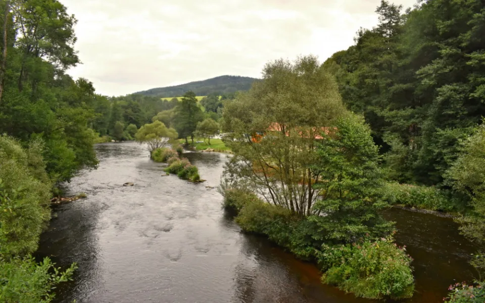 Řeka Vltva nedaleko Rožmberka nad Vltavou