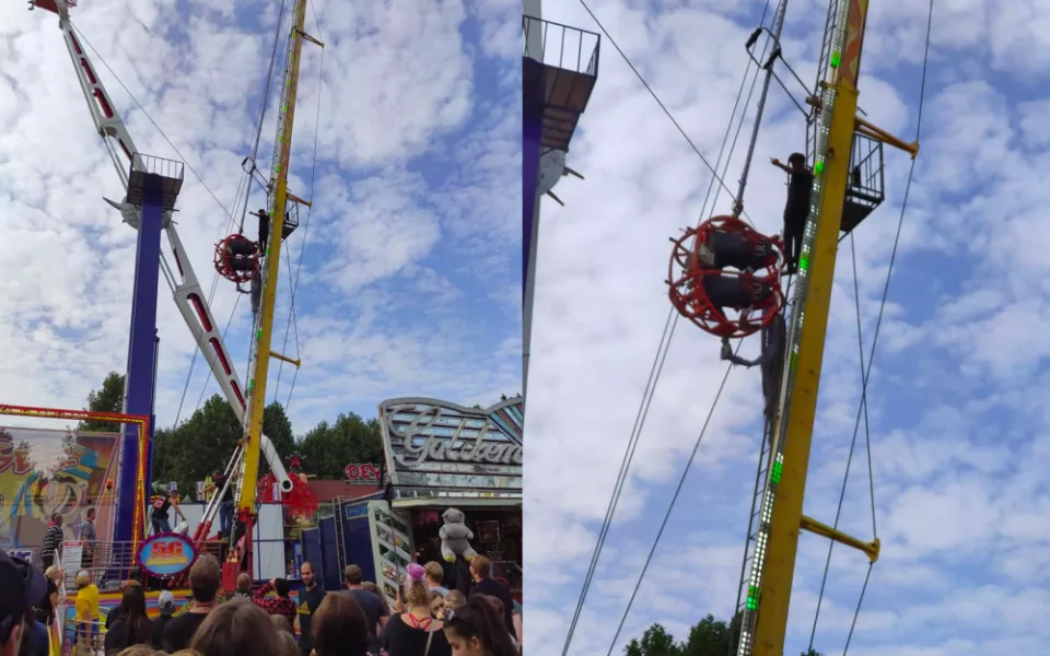Na pouti ve Strakonicích se utrhlo lano na jedné z atrakcí. Seděli v ní dva chlapci