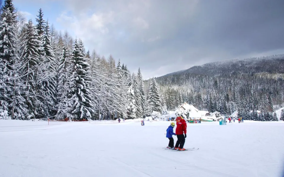 Ski areál Kubova Huť.
