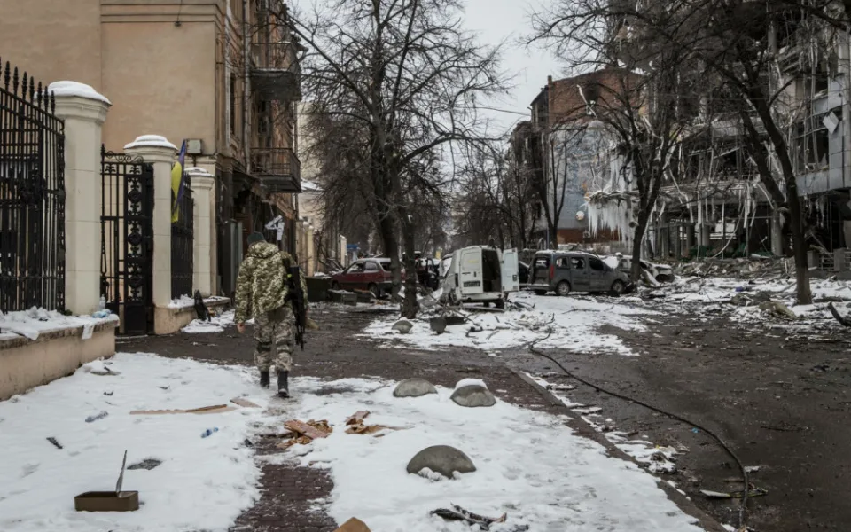 Škody způsobené ve městě Charkov po ruských útocích, foto: ČTK/ABACA/AA/ABACA