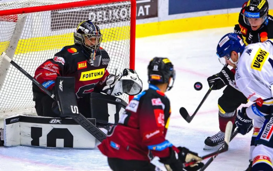 Hokejisté Sparty vyhráli v prodloužení v Českých Budějovicích, rozhodl Řepík