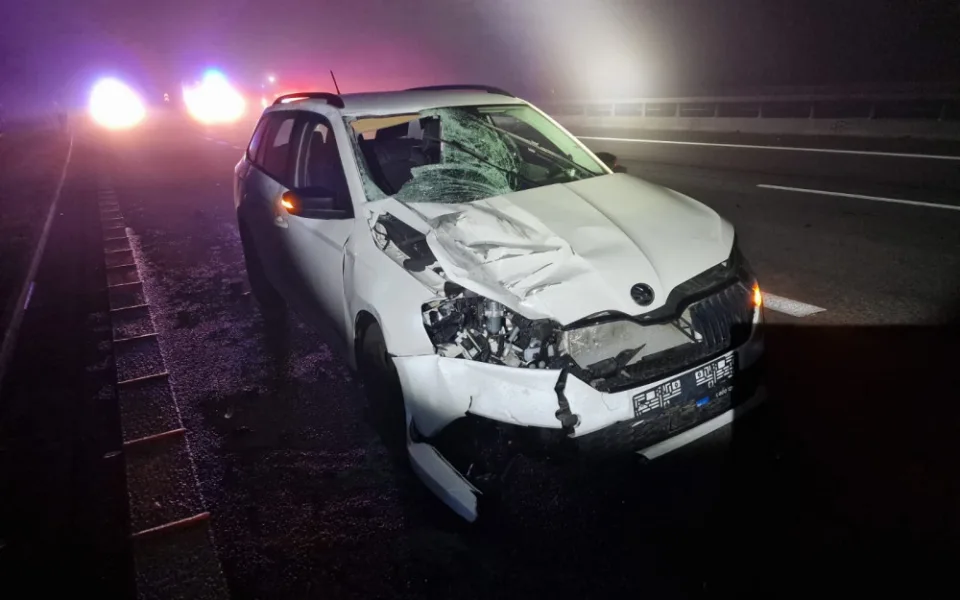 Na dálnici D3 srazil řidič chodce. Ten na místě zemřel
