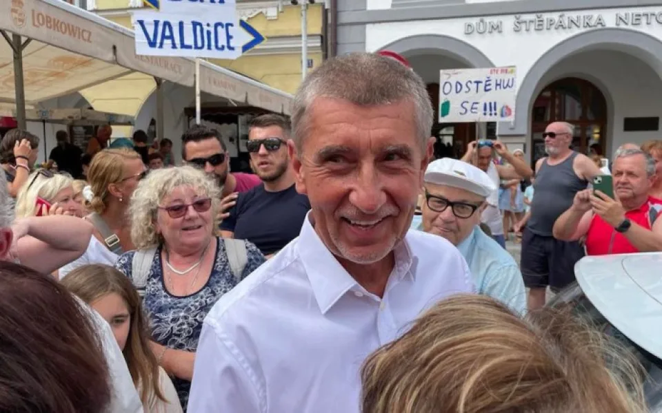 Andrej Babiš (ANO) při návštěvě jihočeské Třeboně.