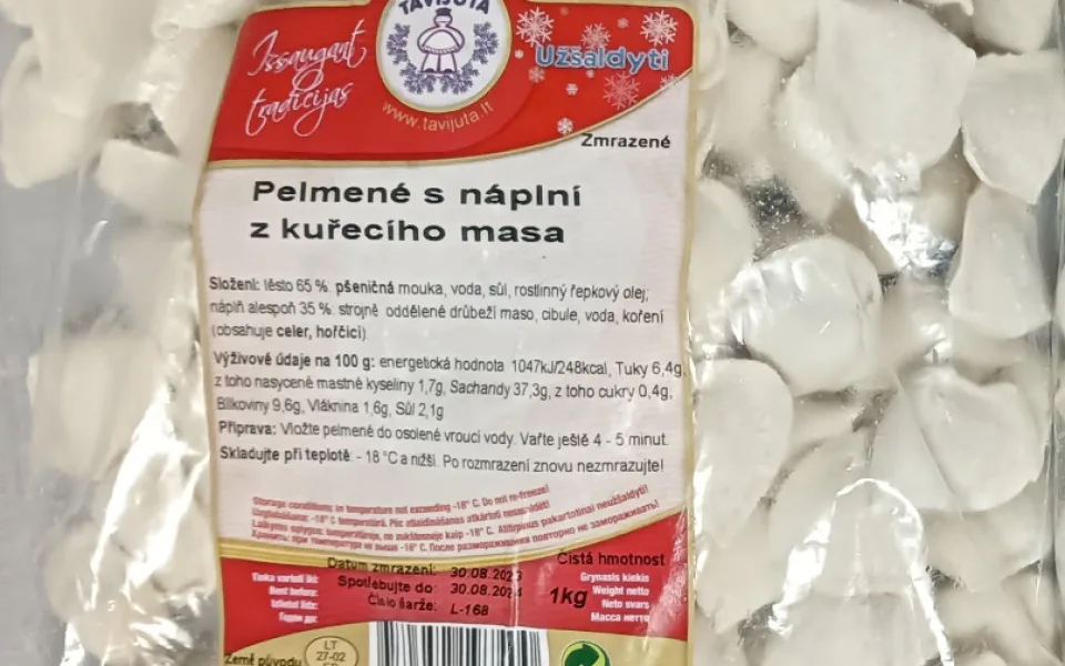 Pelmeně z Litvy obsahovaly salmonely, zjistila Státní veterinární správa