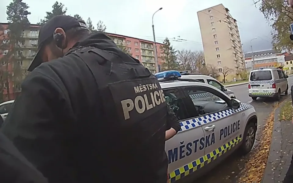 Mladík cestoval bez jízdenky. Poté lhal o svém jméně a mlátil hlavou o auto strážníků