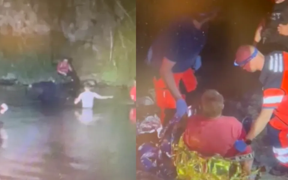 Muž spadl ze skály do řeky. Na pomoc mu přijeli policisté