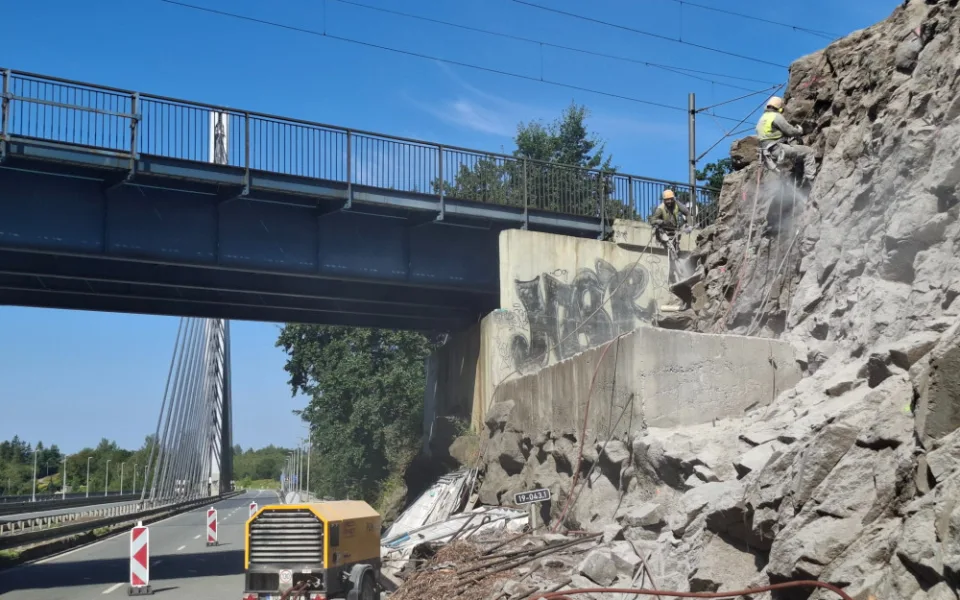 Práce na skále u Tábora omezí dopravu na silnici I/19 do půlky prosince