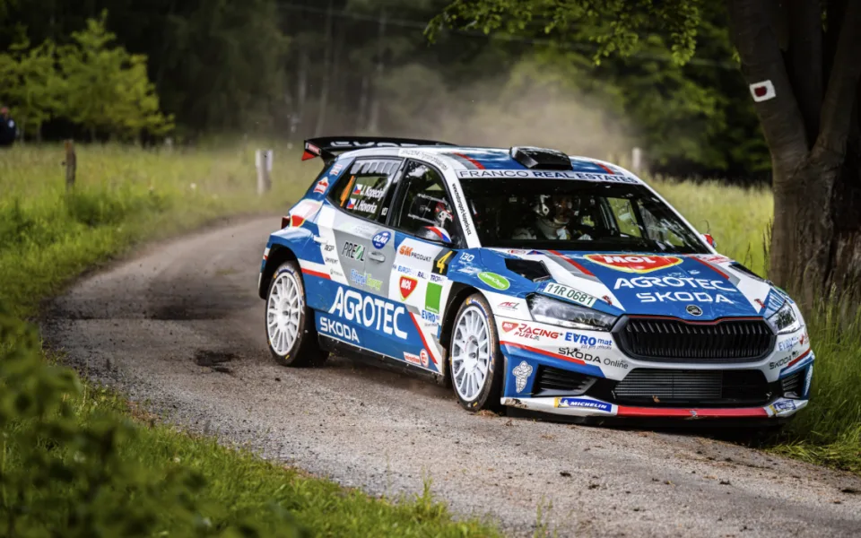 Jan Kopecký na trati Rallye Český Krumlov.