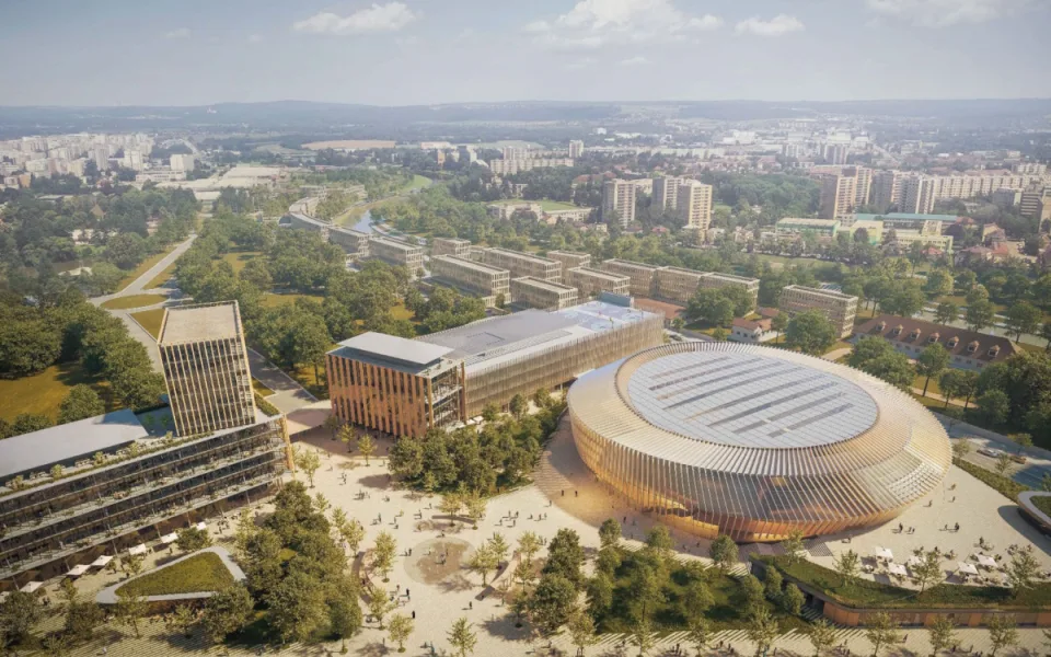 Sportovní hala bude stát v roce 2029. Všechno jde v nejrychlejším tempu, řekl hejtman