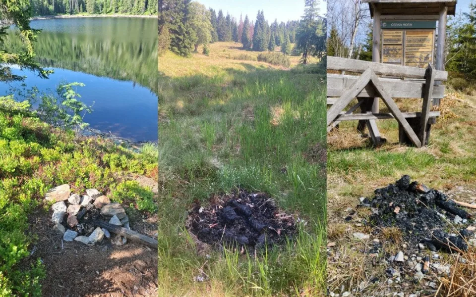 Lidé rozdělávají desítky nelegálních ohnišť v NP Šumava. Riskují obří požáry