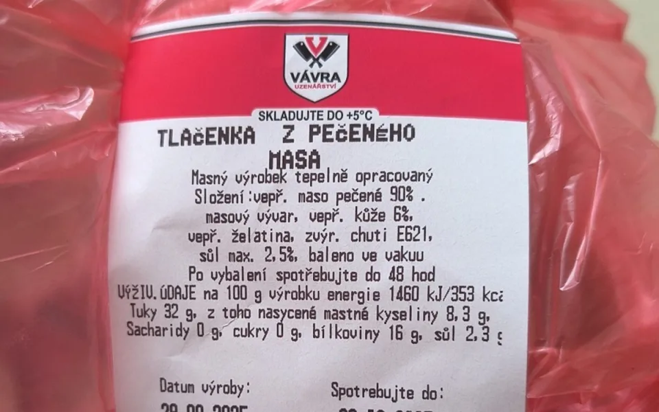 Veterináři stahují tlačenku od jihočeského Uzenářství Vávra kvůli listeriím